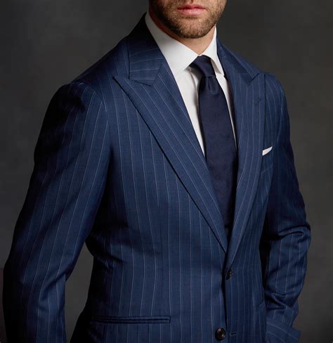 navy pinstripe suit men having.